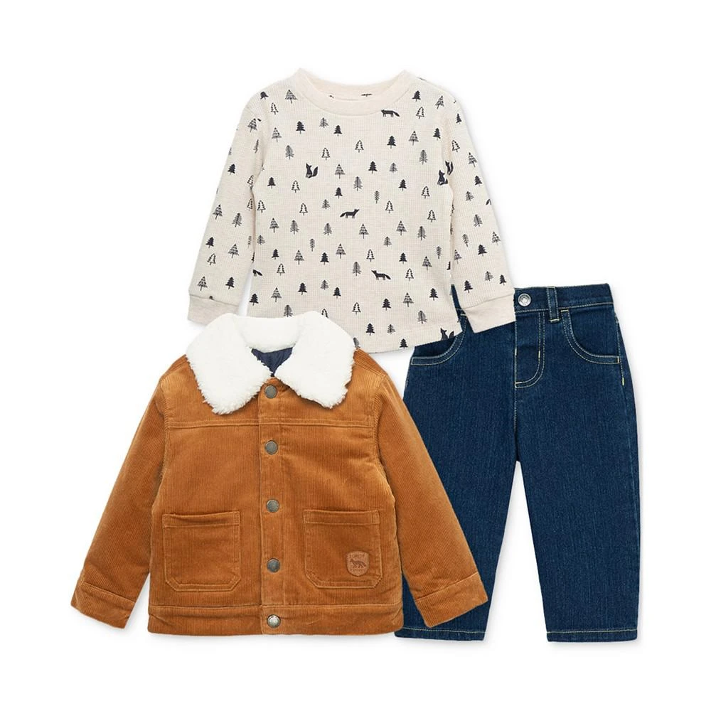 商品Little Me|Baby Boys Corduroy Jacket, Printed T Shirt & Jeans, 3 Piece Set,价格¥306,第1张图片