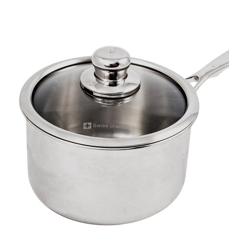 商品Swiss Diamond|Premium Clad Sauce Pan with Lid, 3.6 Quart,价格¥765,第1张图片