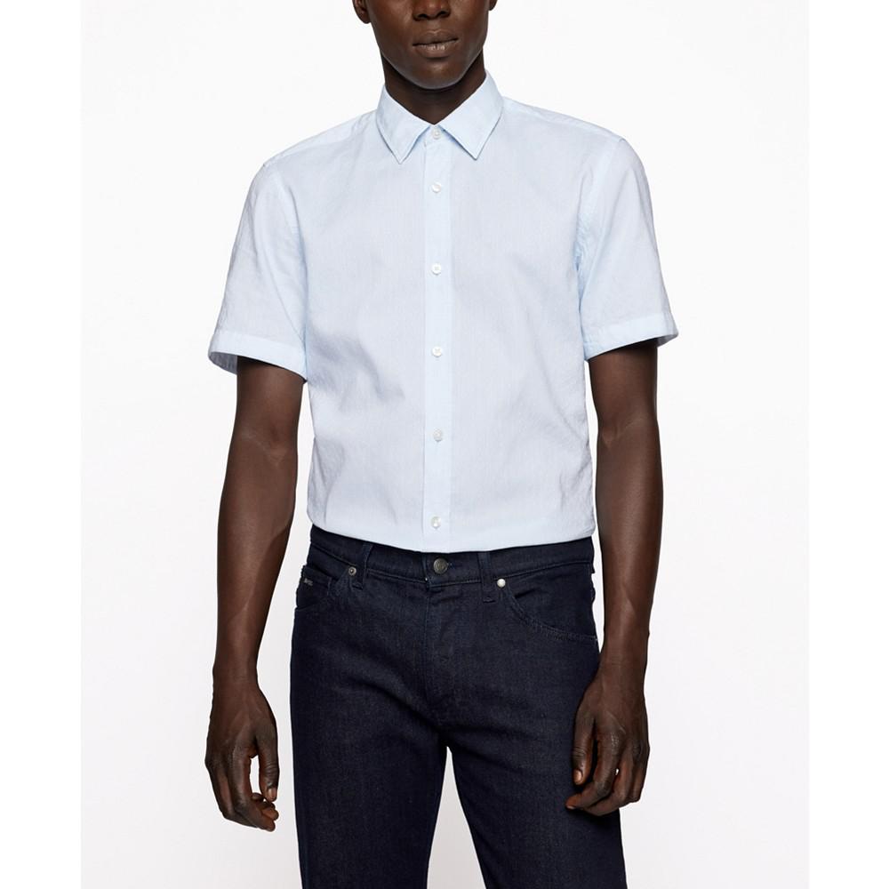 商品Hugo Boss|BOSS Men's Slim-Fit Short-Sleeved Shirt,价格¥714,第1张图片