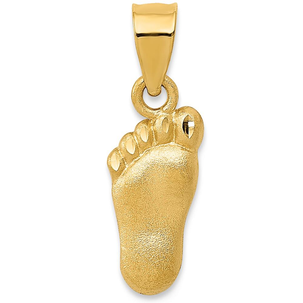 Baby Foot Charm Pendant in 14k Yellow Gold商品第1张图片规格展示