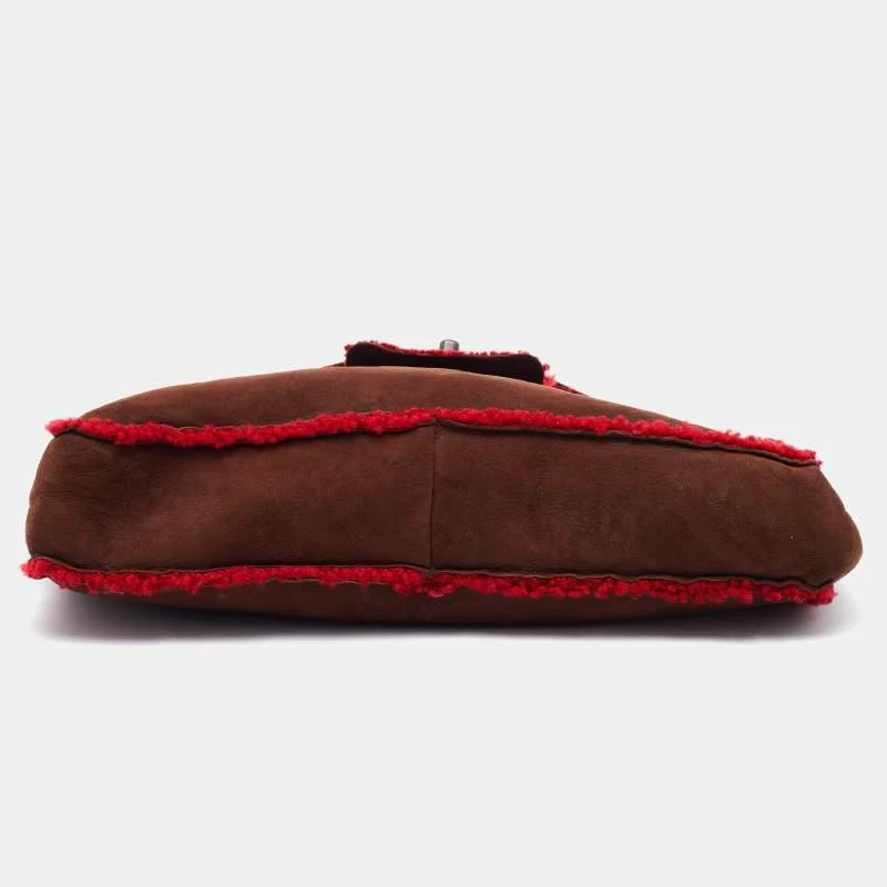 Chanel Brown/Red Suede and Wool CC Vintage Flap Bag 商品