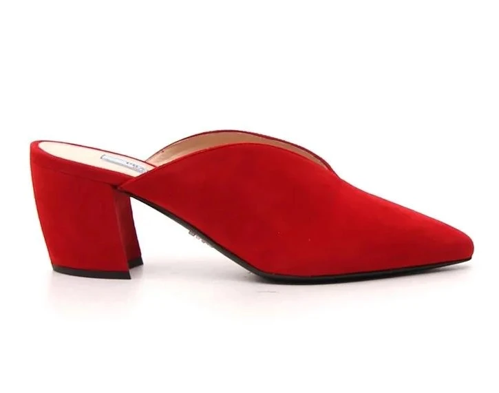 Prada 普拉达 女士红色包脚高跟拖鞋 1S618L-008-F0011 商品
