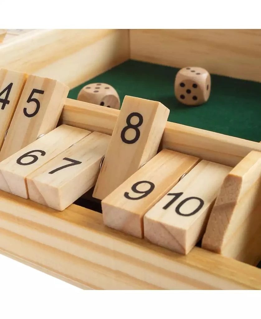 商品Trademark Global|Hey Play Shut The Box Game - Classic 10 Number Wooden Set With Dice Included-Old Fashioned, 4 Player Thinking Strategy Game For Adults And Children,价格¥201,第4张图片详细描述