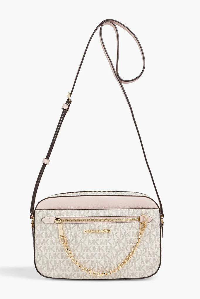 商品Michael Kors|Faux leather-trimmed logo-print coated-canvas shoulder bag,价格¥1427,第1张图片