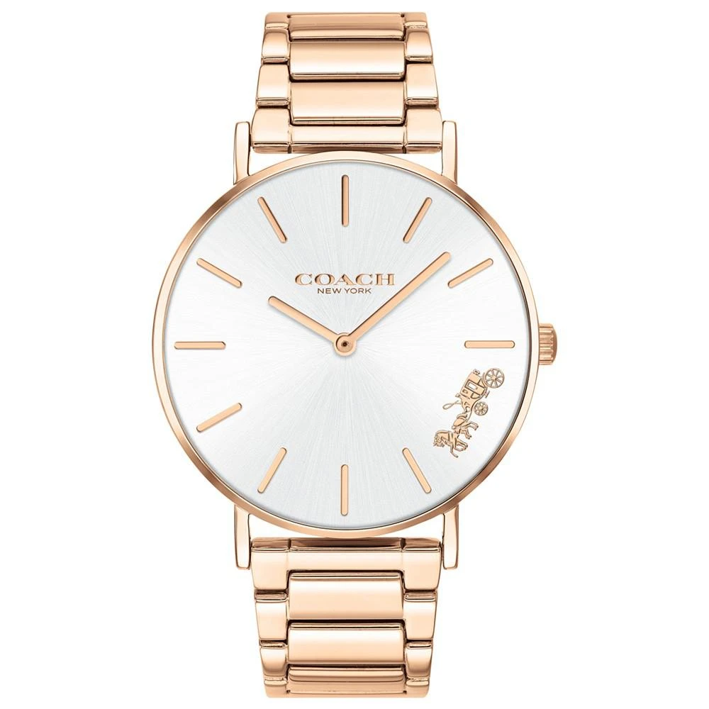 商品Coach|Women's Perry Rose Gold-Tone Stainless Steel Bracelet Watch 36mm,价格¥1460,第1张图片