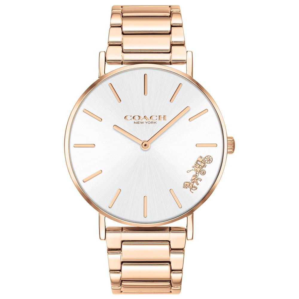 商品Coach|Women's Perry Rose Gold-Tone Stainless Steel Bracelet Watch 36mm,价格¥1002,第1张图片