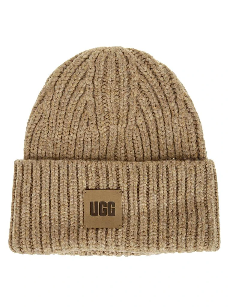 商品UGG|UGG W Chunky Rib Beanie W Logo Camel,价格¥528,第1张图片