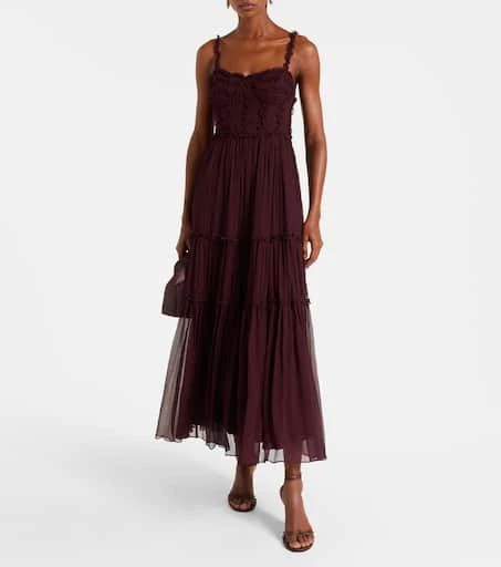 商品Ulla Johnson|Talitha ruffled silk chiffon midi dress,价格¥16501,第2张图片详细描述