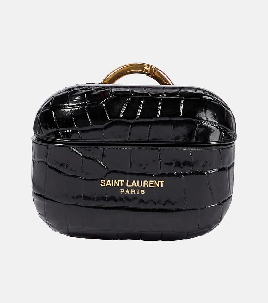 商品Yves Saint Laurent|Croc-effect leather AirPods Pro case,价格¥2218,第1张图片