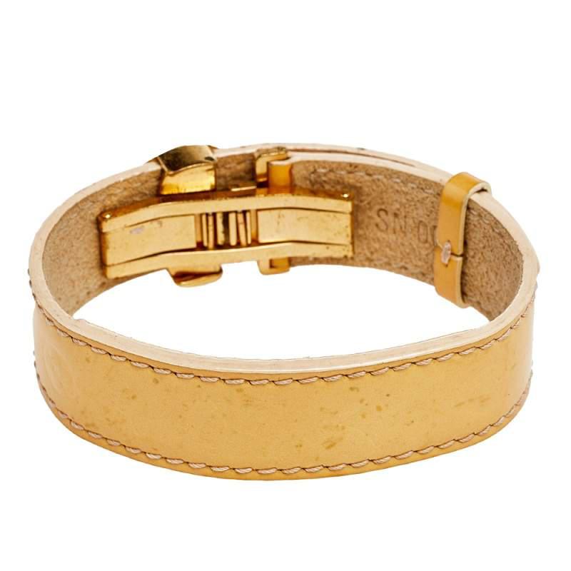 Louis Vuitton Pale Yellow Monogram Vernis Leather Good Luck Bracelet商品第7张图片规格展示