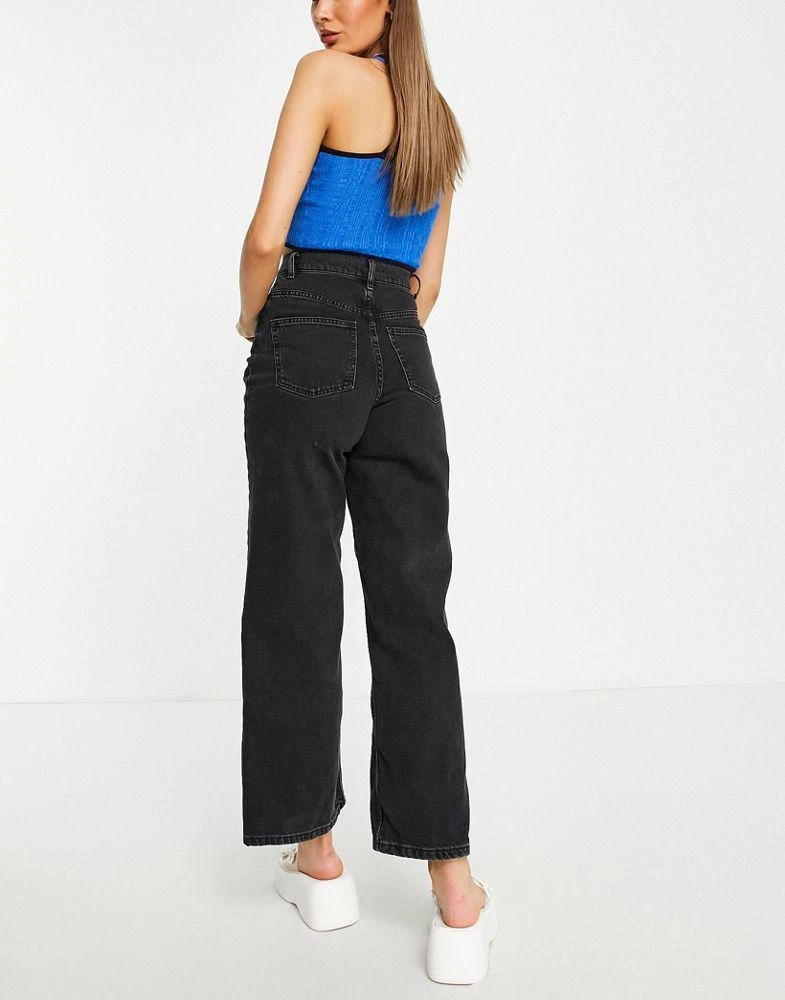 商品ASOS|ASOS DESIGN high rise 'relaxed' dad jeans in washed black,价格¥159,第4张图片详细描述