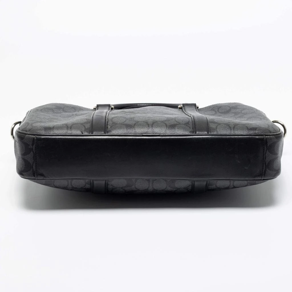 Coach Black Signature Coated Canvas and Leather Perry Slim Laptop Bag 商品