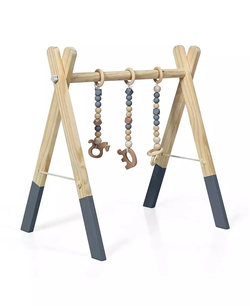 商品Costway|Baby Foldable Wooden Gym with 3 Wooden Teething Toys,价格¥245,第1张图片