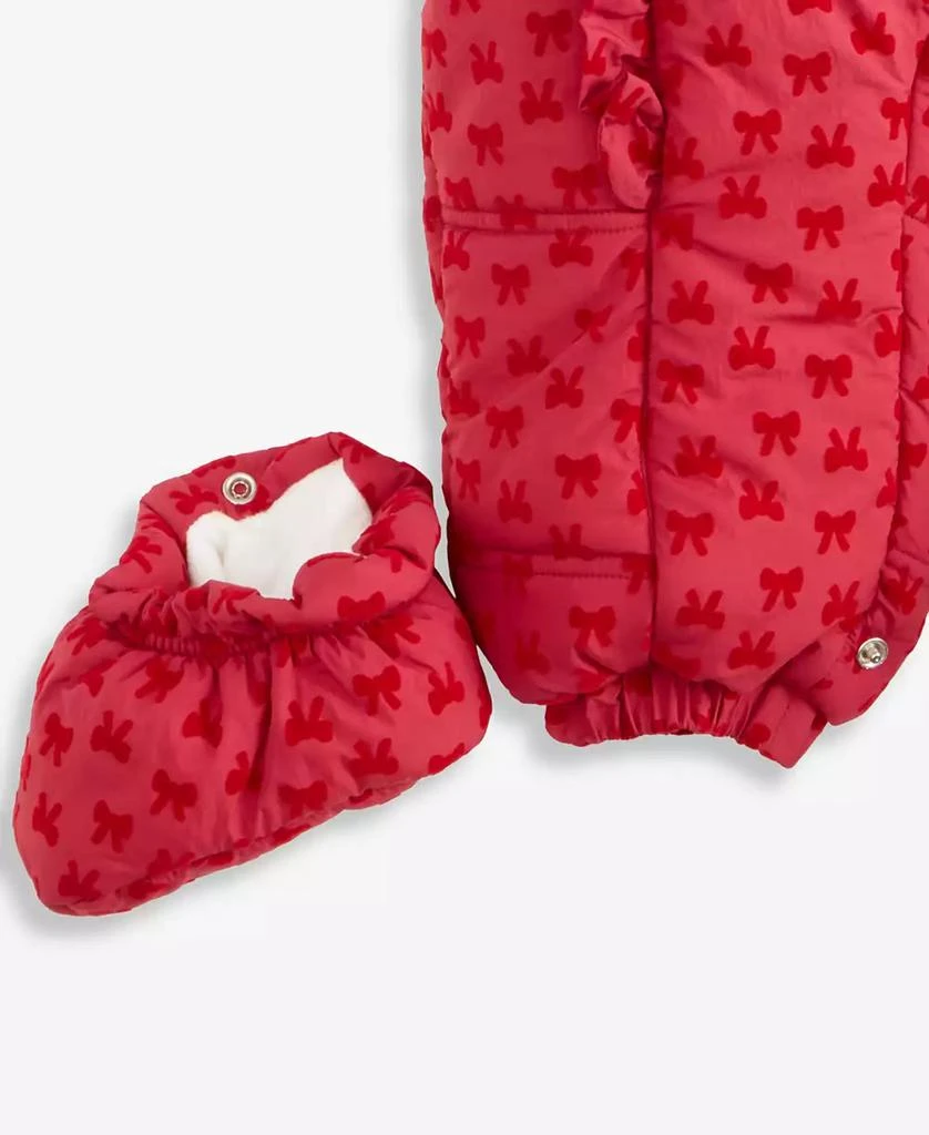 商品First Impressions|Baby Girls Hooded Flocked Footed Snowsuit, Macy's Exclusive,价格¥258,第3张图片详细描述