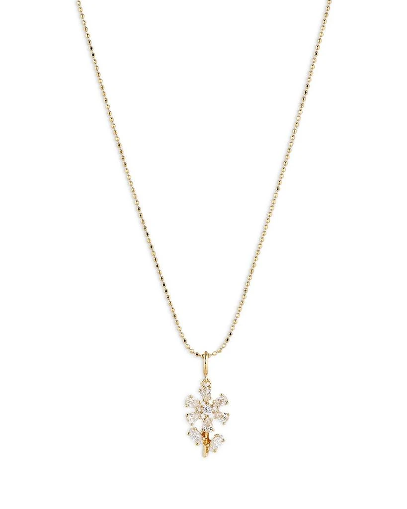 商品Nadri|Swingsets Cubic Zirconia Flower Pendant Necklace in 18K Gold Plated, 16"-18",价格¥254,第1张图片详细描述