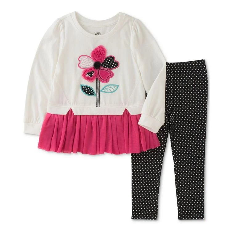 商品KIDS HEADQUARTERS|2-Pc. Flower Peplum Tunic & Leggings Set, Baby Girls (0-24 months),价格¥73,第2张图片详细描述