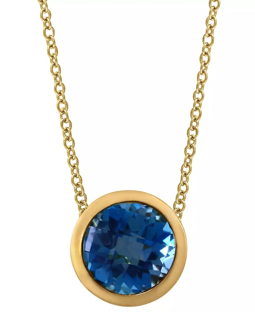 商品Effy|EFFY® Round Gemstone 18" Pendant Necklace in 14K Gold Plated Silver,价格¥1224,第1张图片