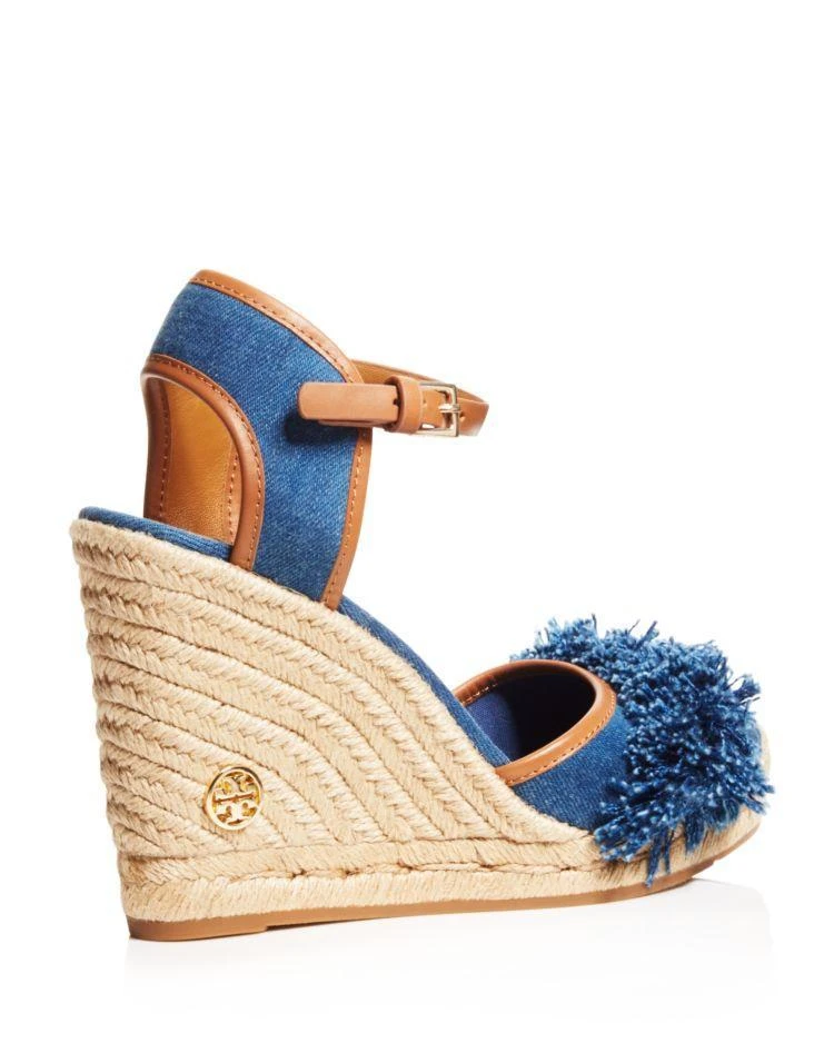 商品Tory Burch|Women's Shaw Denim Espadrille Wedge Sandals,价格¥936,第3张图片详细描述