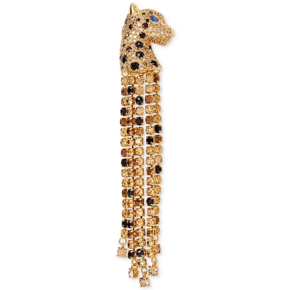 商品Kate Spade|Gold-Tone Multicolor Crystal Chain Leopard Linear Drop Earrings,价格¥745,第2张图片详细描述