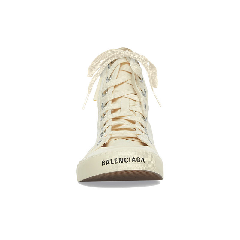 商品Balenciaga|【预售3-7天】Balenciaga/巴黎世家 22年春夏新款 女士白色磨损棉质材料高帮运动鞋帆布鞋688756W3RC49090,价格¥4792,第7张图片详细描述