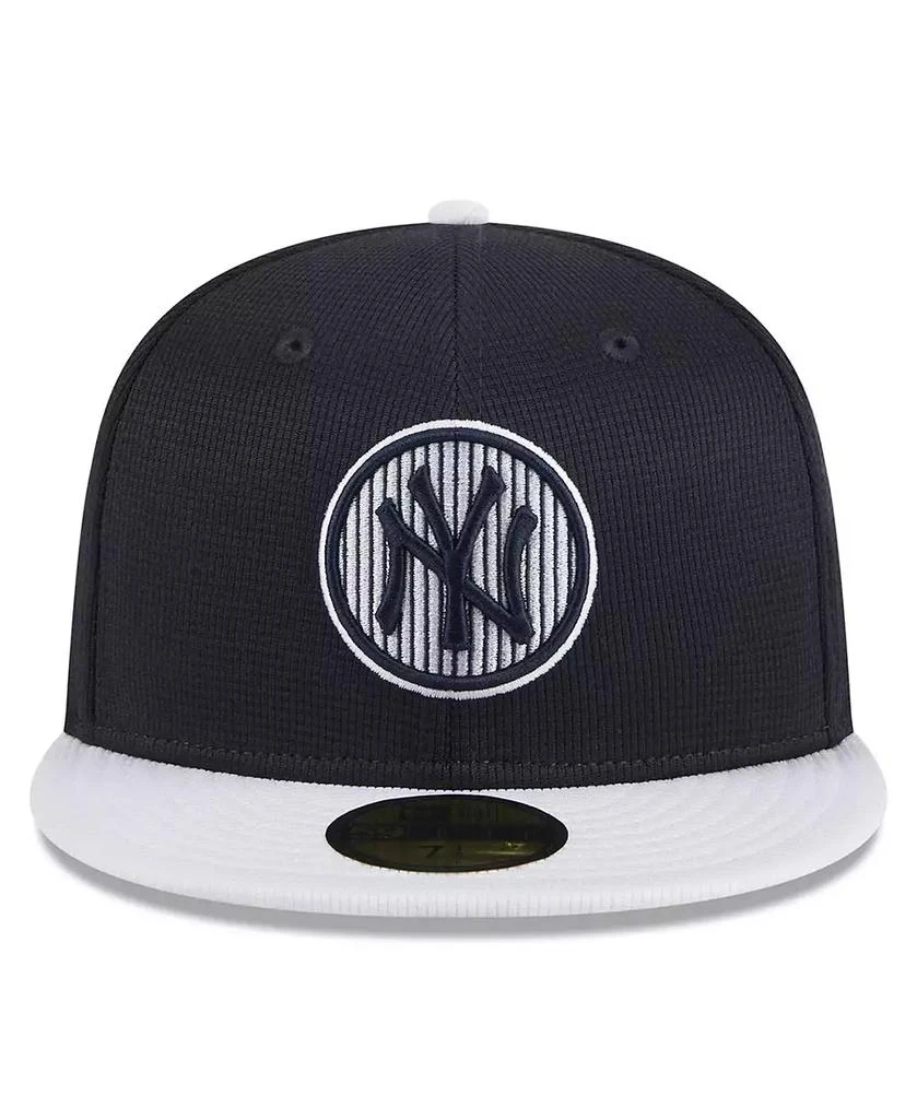 商品New Era|Men's Navy New York Yankees 2024 Batting Practice 59FIFTY Fitted Hat,价格¥352,第3张图片详细描述