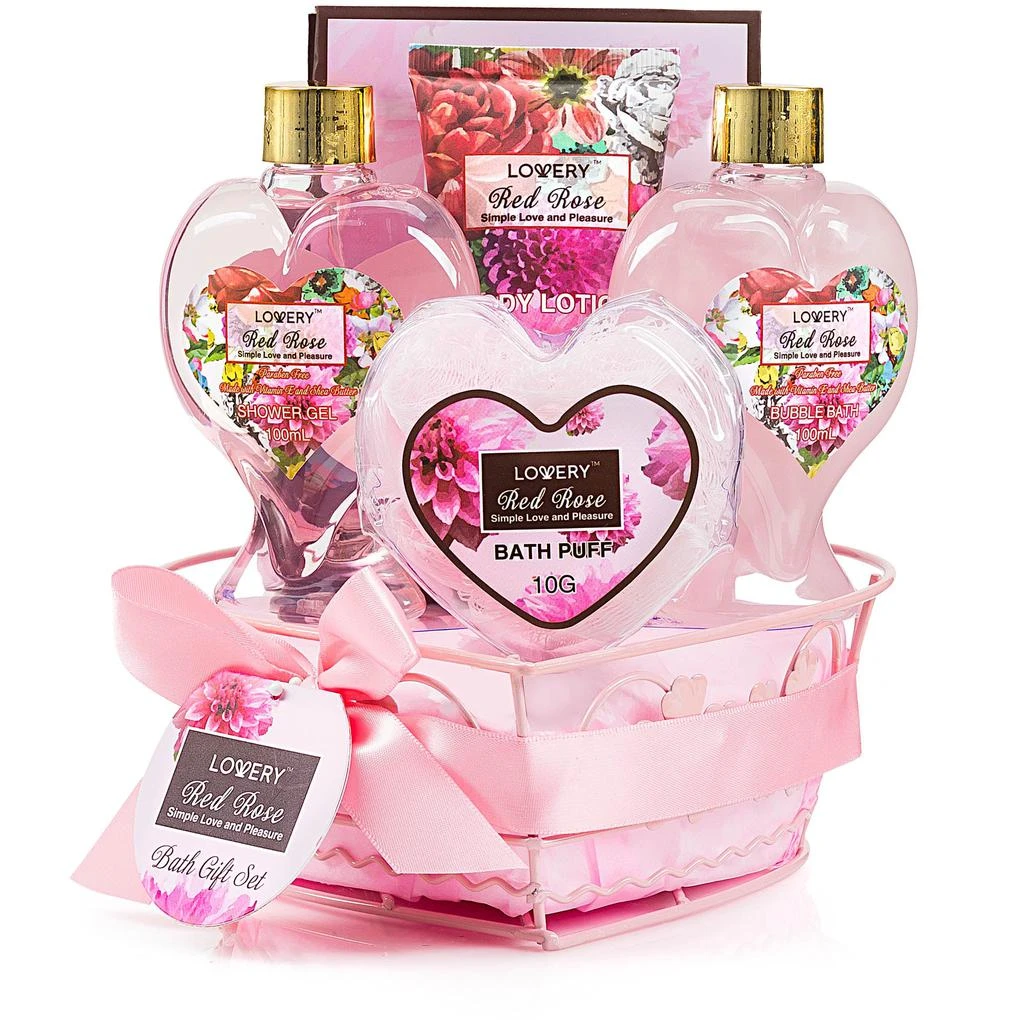商品Lovery|Red Rose Self Care Gift Basket 6-Piece Set,价格¥227,第1张图片