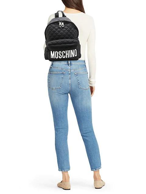 商品Moschino|Logo Nylon Quilted Backpack,价格¥4143,第4张图片详细描述