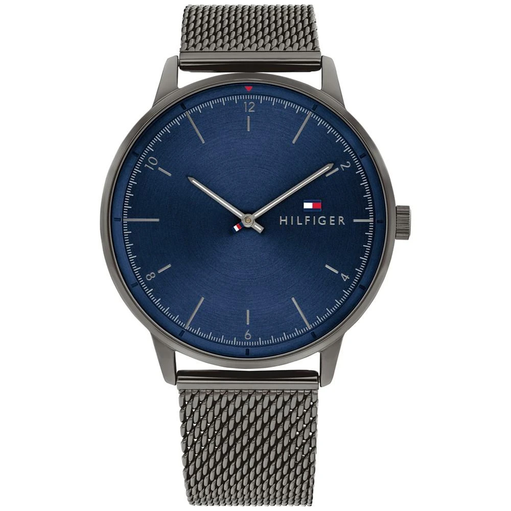 商品Tommy Hilfiger|Men's Gray Stainless Steel Mesh Bracelet Watch, 43mm,价格¥874,第1张图片