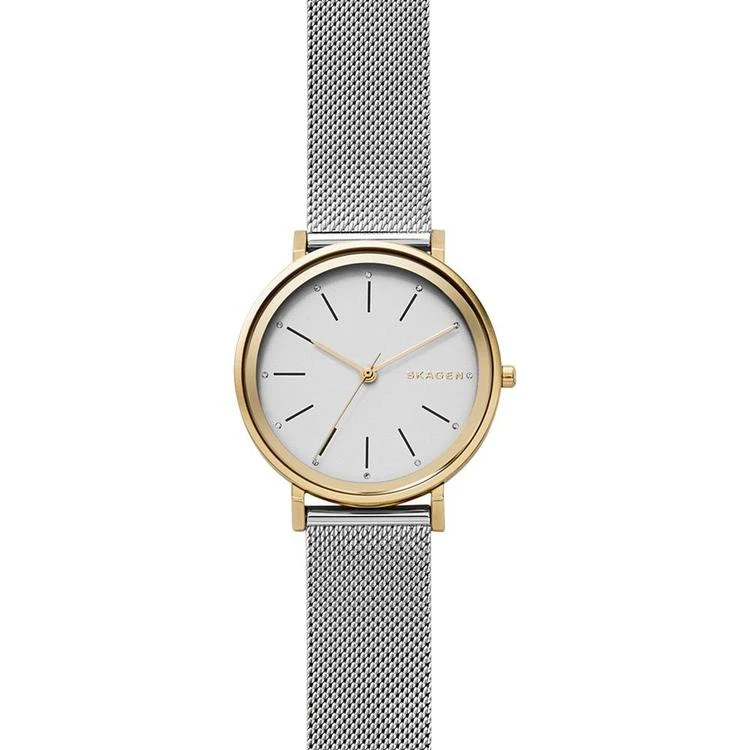 商品Skagen|Women's Hald Two-Tone Stainless Steel Mesh Bracelet Watch 34mm SKW2508,价格¥925,第1张图片