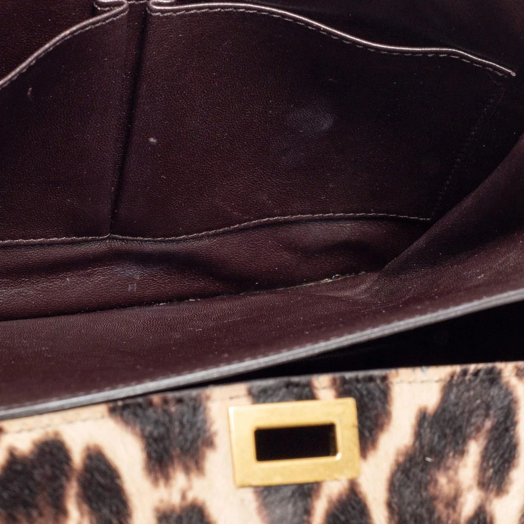 Celine Brown Leopard Print Leather and Calfhair Medium Classic Box Shoulder Bag 商品