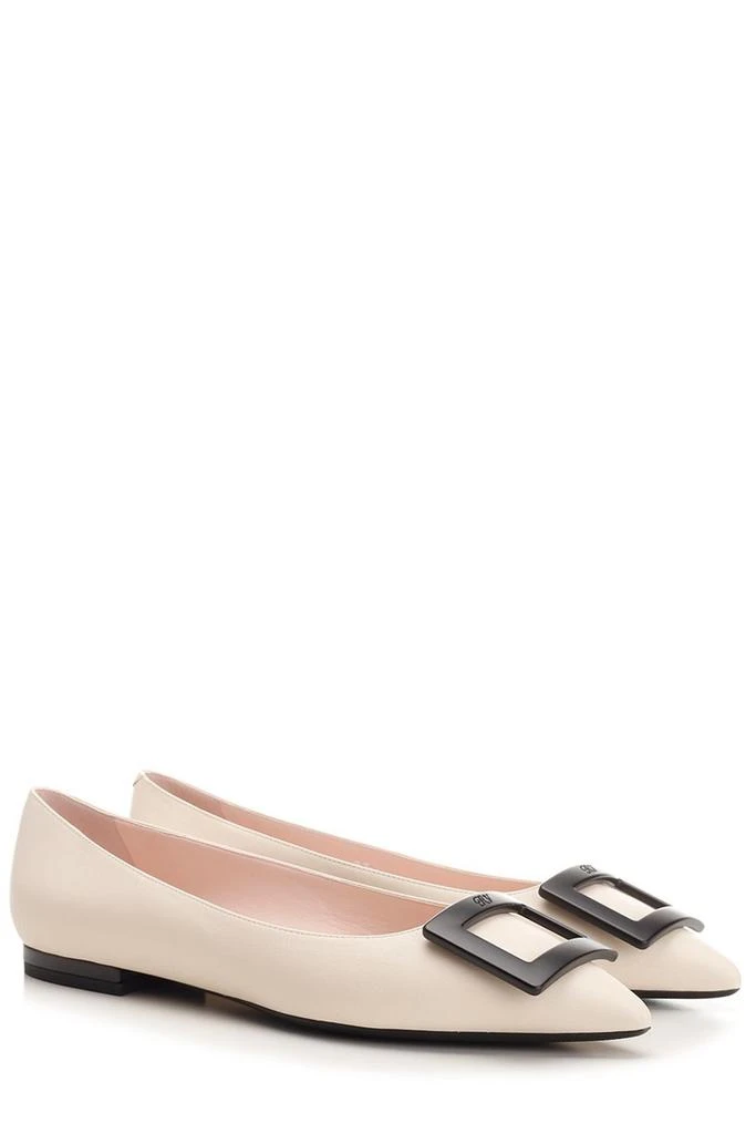 商品Roger Vivier|Roger Vivier Gommettine Pointed-Toe Flat Shoes,价格¥4422,第2张图片详细描述