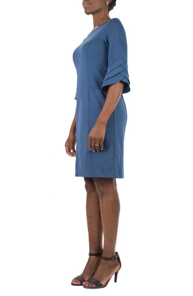 Jewel Neck Tiered Sleeve Midi Dress商品第4张图片规格展示