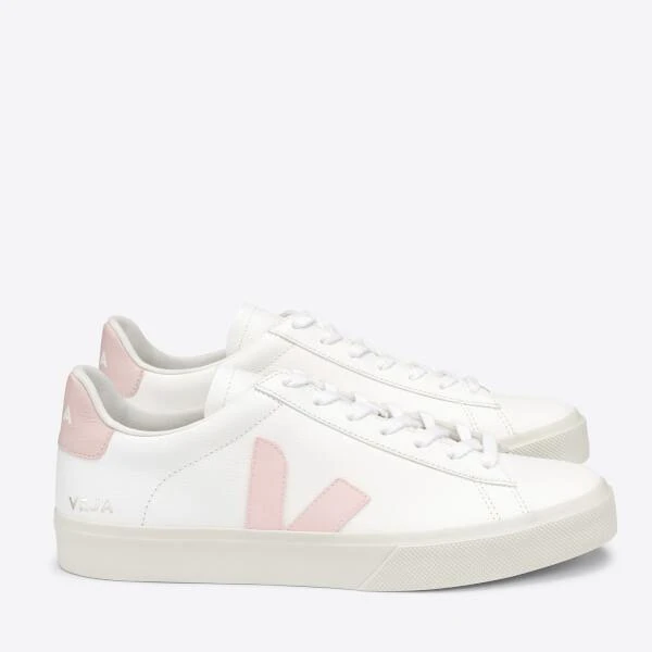商品Veja|VEJA WOMEN'S CAMPO CHROME FREE LEATHER TRAINERS - EXTRA WHITE/PETALE,价格¥797,第1张图片详细描述
