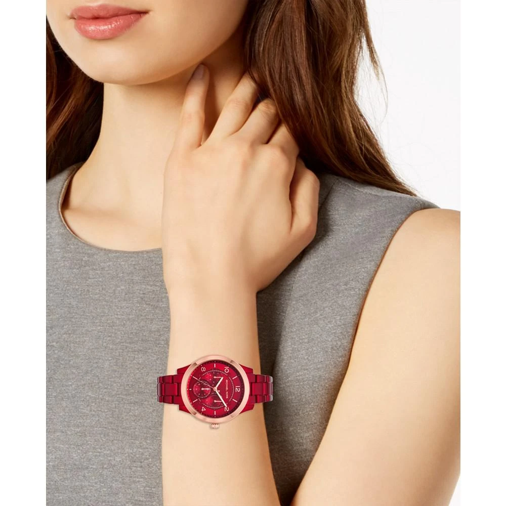 商品Michael Kors|Women's Runway Red Stainless Steel Bracelet Watch 38mm,价格¥1415,第4张图片详细描述