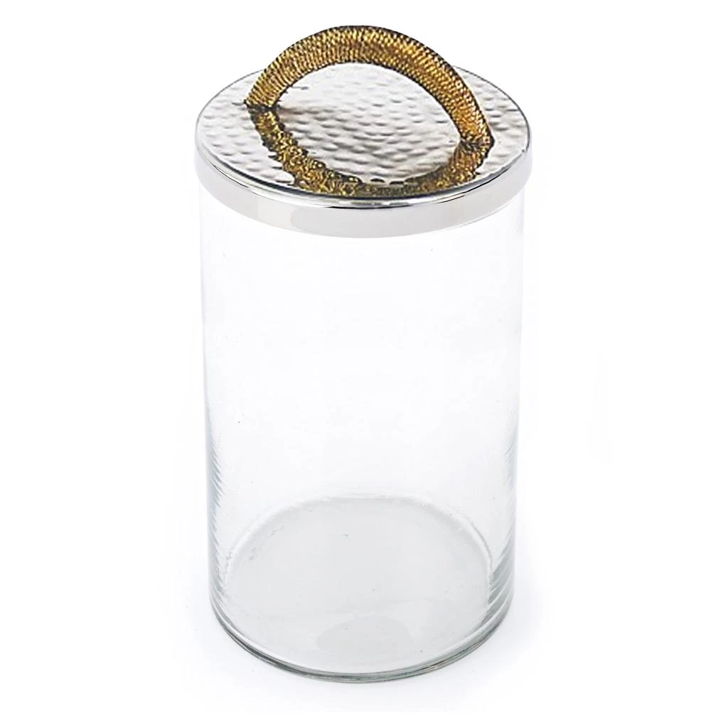 商品Classic Touch Decor|Medium Glass Canister with Stainless Steel Lid and Gold Handle,价格¥401,第1张图片