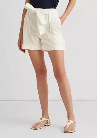商品Ralph Lauren|Belted Linen Shorts,价格¥293,第1张图片