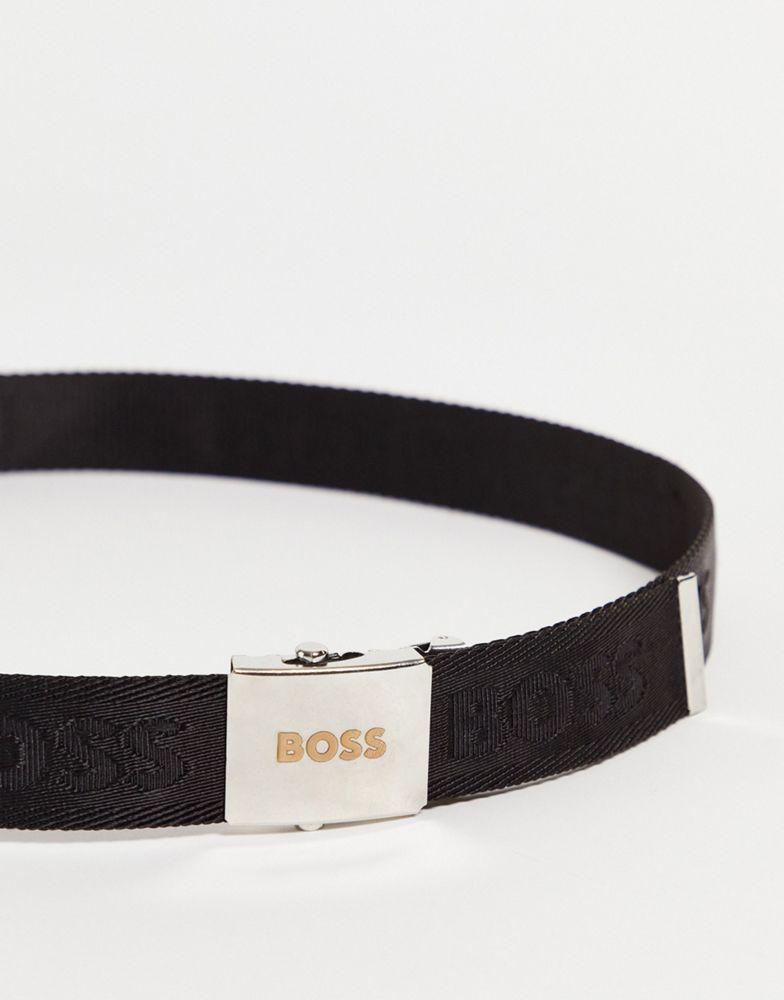 商品Hugo Boss|BOSS Black Boss Icon woven belt in black,价格¥317,第6张图片详细描述