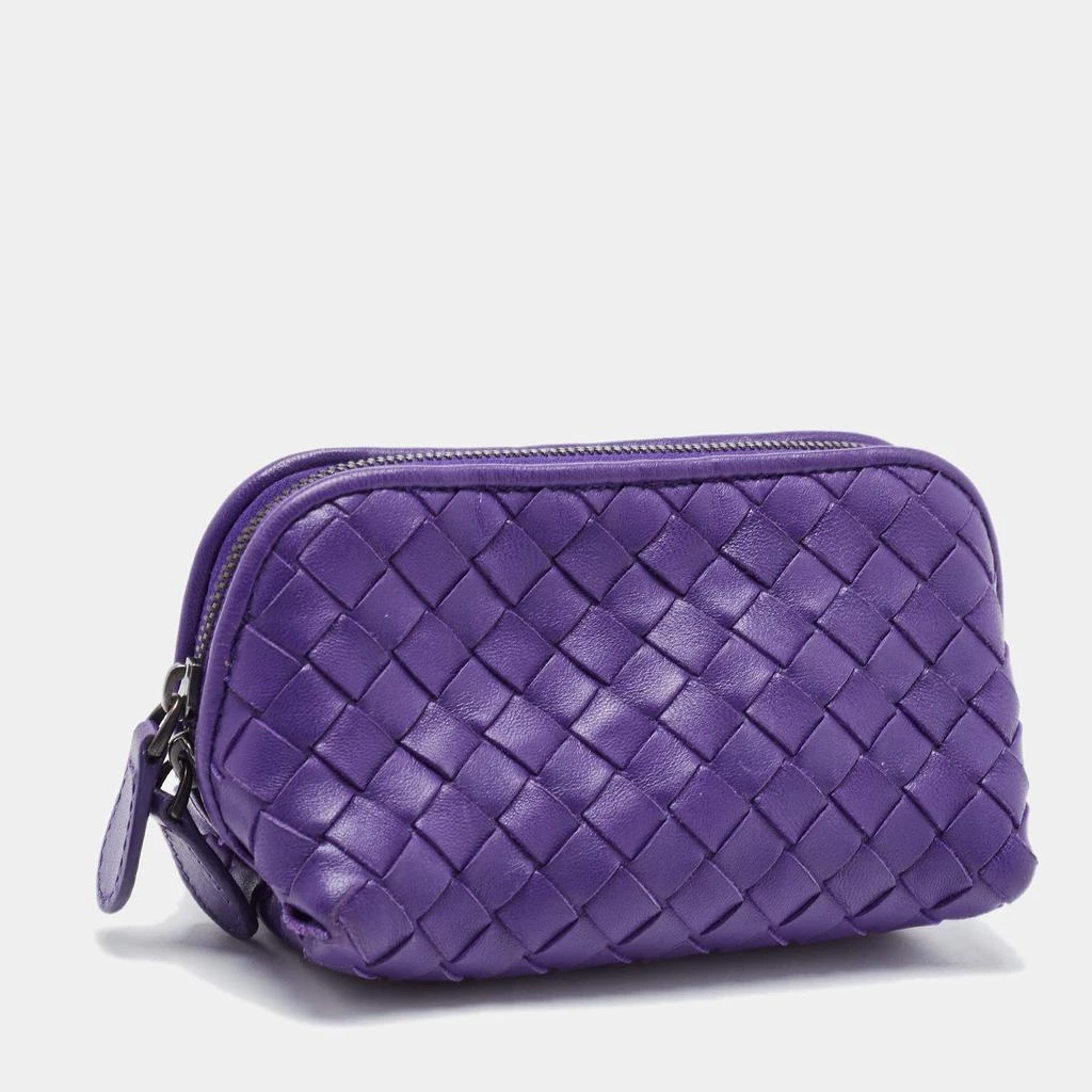 商品[二手商品] Bottega Veneta|Bottega Veneta Purple Intrecciato Leather Zip Purse,价格¥2795,第3张图片详细描述