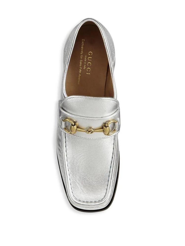 商品Gucci|Gucci - Vegas Metallic Leather Loafer Loafers,价格¥5212,第4张图片详细描述