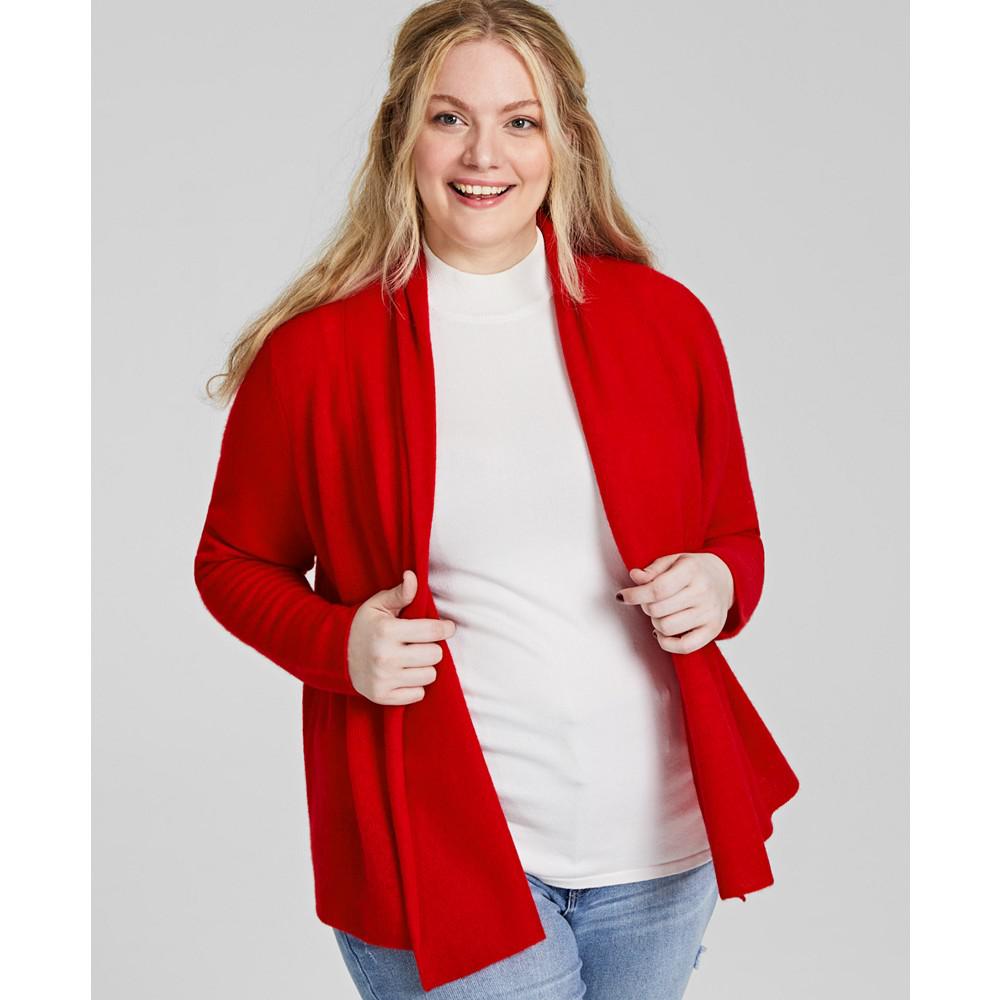 Plus Size 100% Cashmere Cardigan, Created for Macy's商品第1张图片规格展示