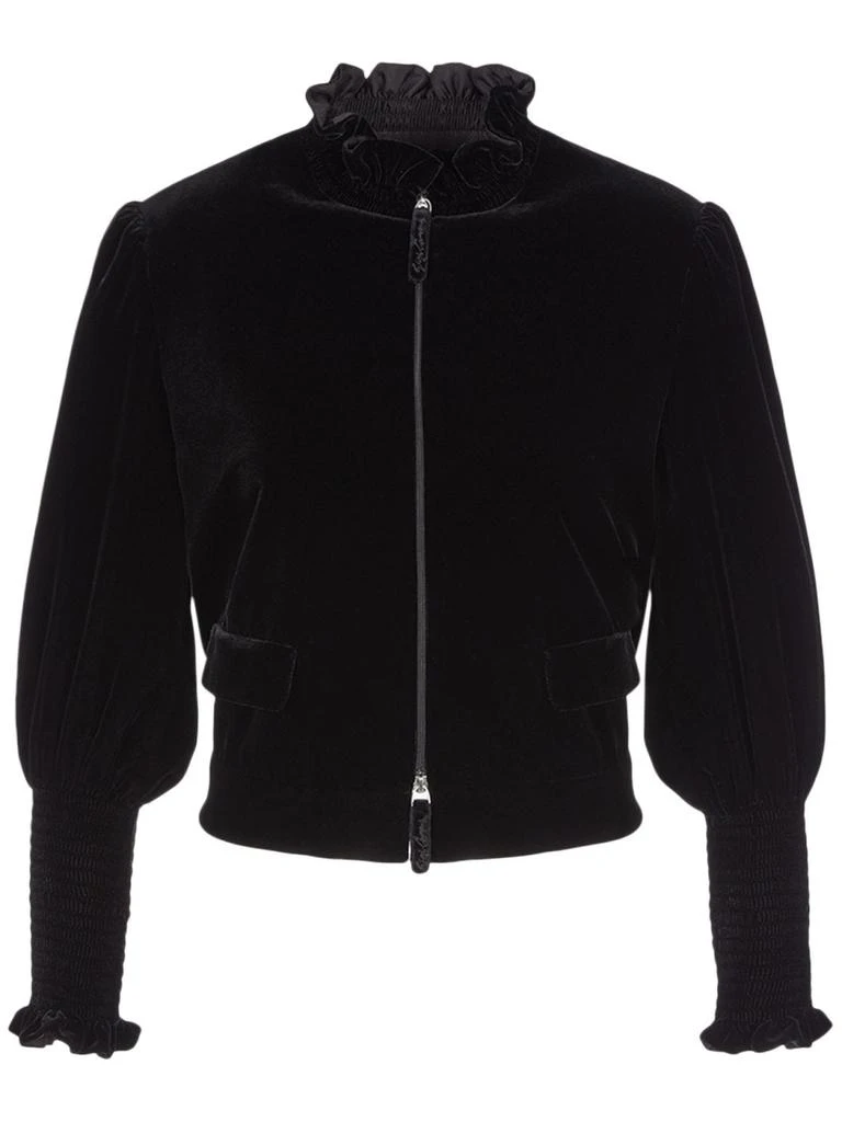 商品Giorgio Armani|Viscose & Silk Cropped Zip-up Jacket,价格¥8478,第1张图片