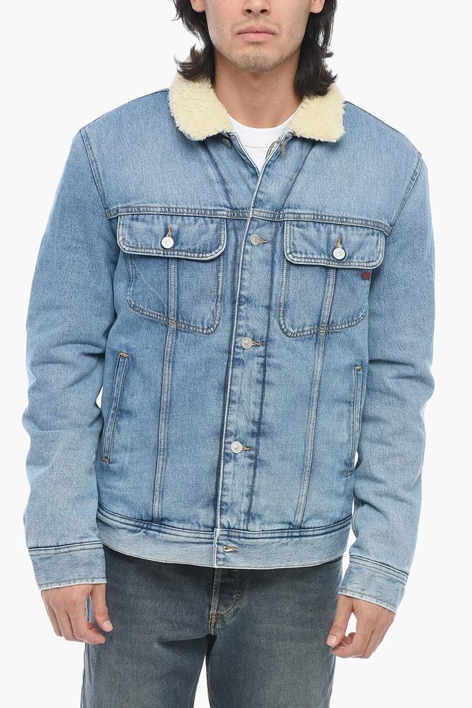 商品Diesel|Denim D-BARCY Padded Jacket with Eco Fur Collar,价格¥2442,第1张图片