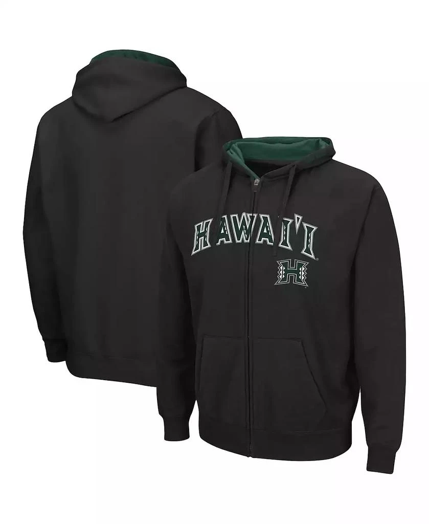 商品Colosseum|Men's Black Hawaii Warriors Arch & Logo 3.0 Full-Zip Hoodie,价格¥308,第1张图片