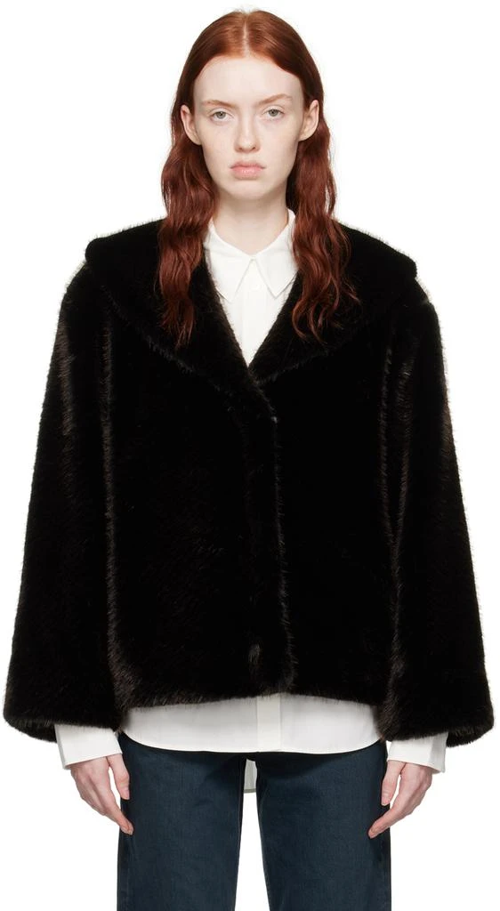 商品ANINE BING|Black Hilary Faux-Fur Jacket,价格¥4846,第1张图片