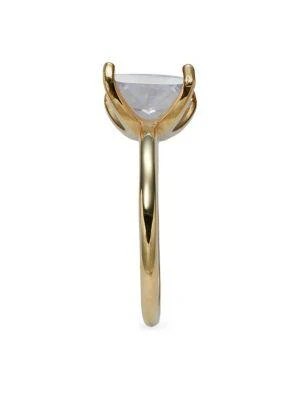 商品Gabi Rielle|Get Personal 14K Gold Vermeil & Crystal Ring/Size 6,价格¥447,第4张图片详细描述