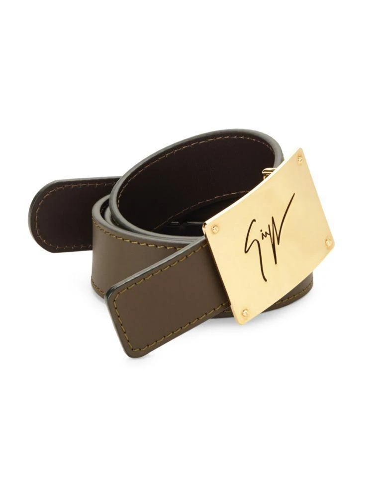 商品Giuseppe Zanotti|Logo Buckle Leather Belt,价格¥1197,第5张图片详细描述