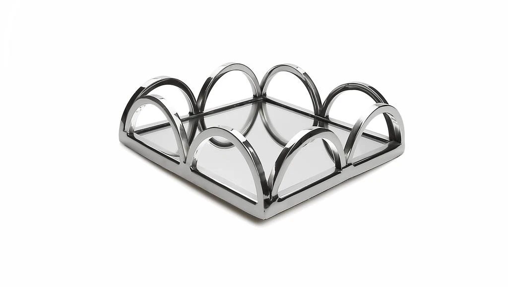商品Classic Touch Decor|Square Napkin Holder/ Mirror Tray with Loop Design,价格¥324,第1张图片
