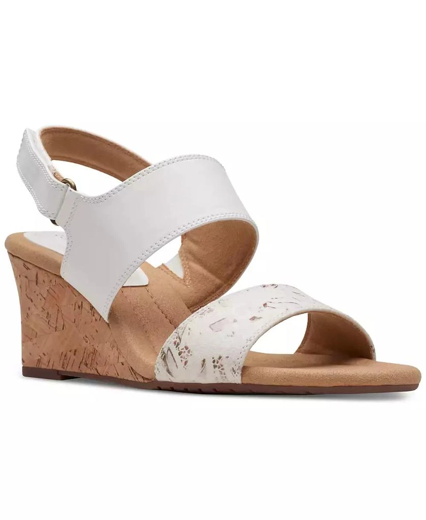 商品Clarks|Women's Kyarra Faye Slingback Wedge Sandals,价格¥305,第1张图片