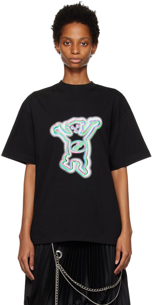 Black Colorful Teddy T-Shirt商品第1张图片规格展示