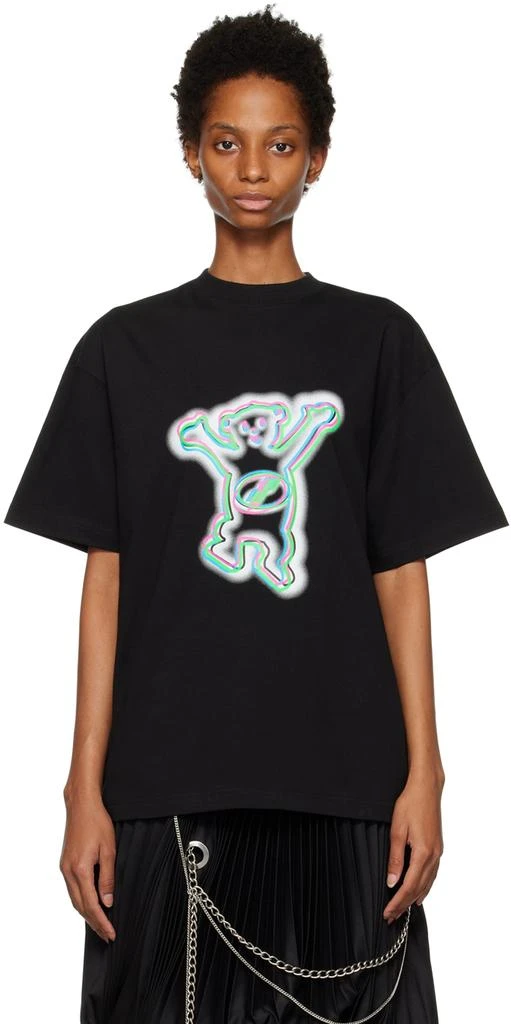 商品We11done|Black Colorful Teddy T-Shirt,价格¥1524,第1张图片